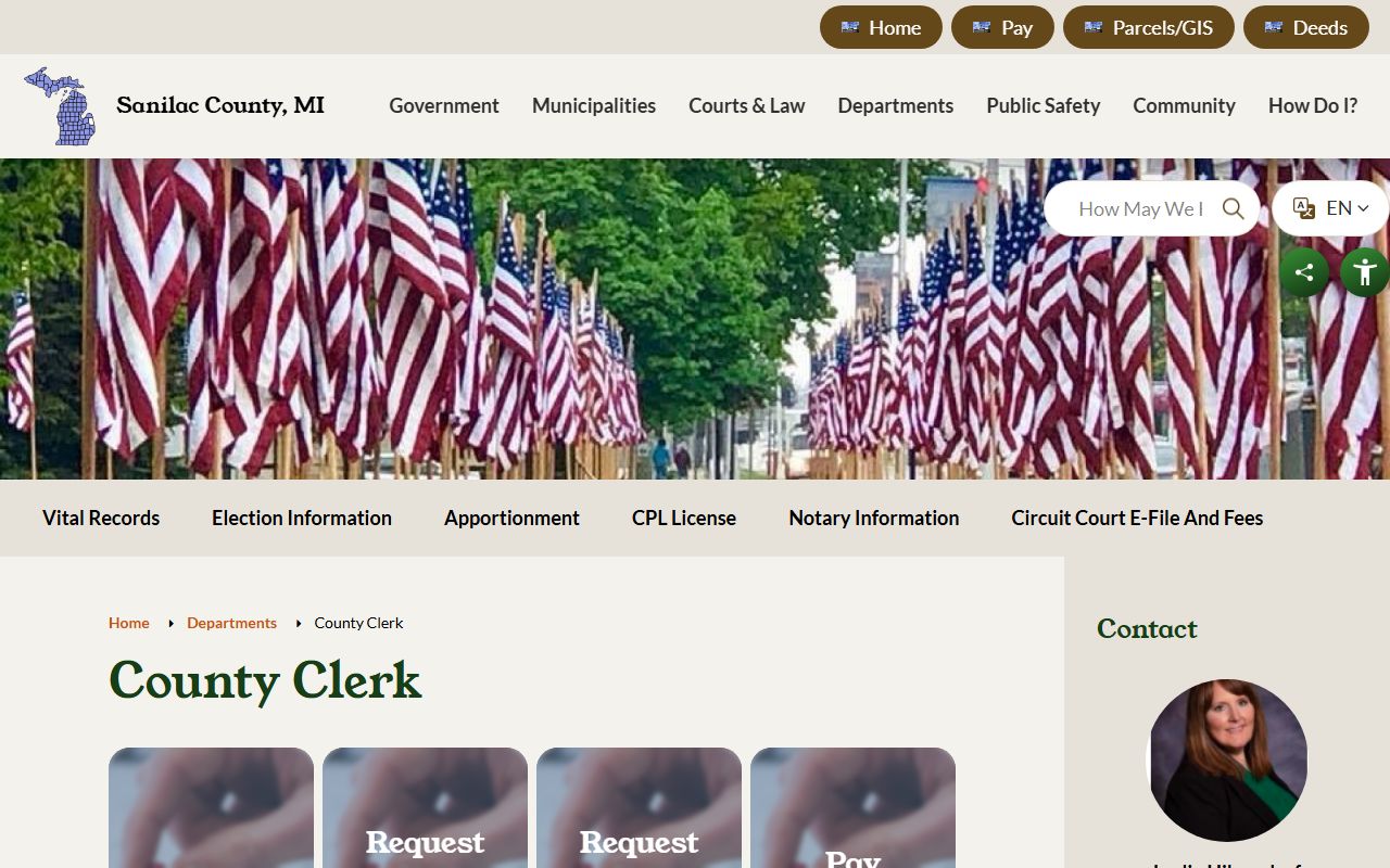 Sanilac County Clerk of Court office and county clerk services