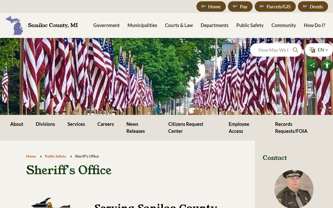 Sanilac County arrest records Sheriff's Office landing page