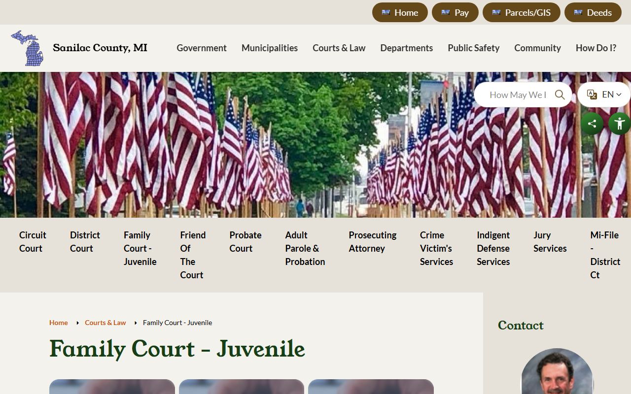 Sanilac County court dockets family and juvenile court page