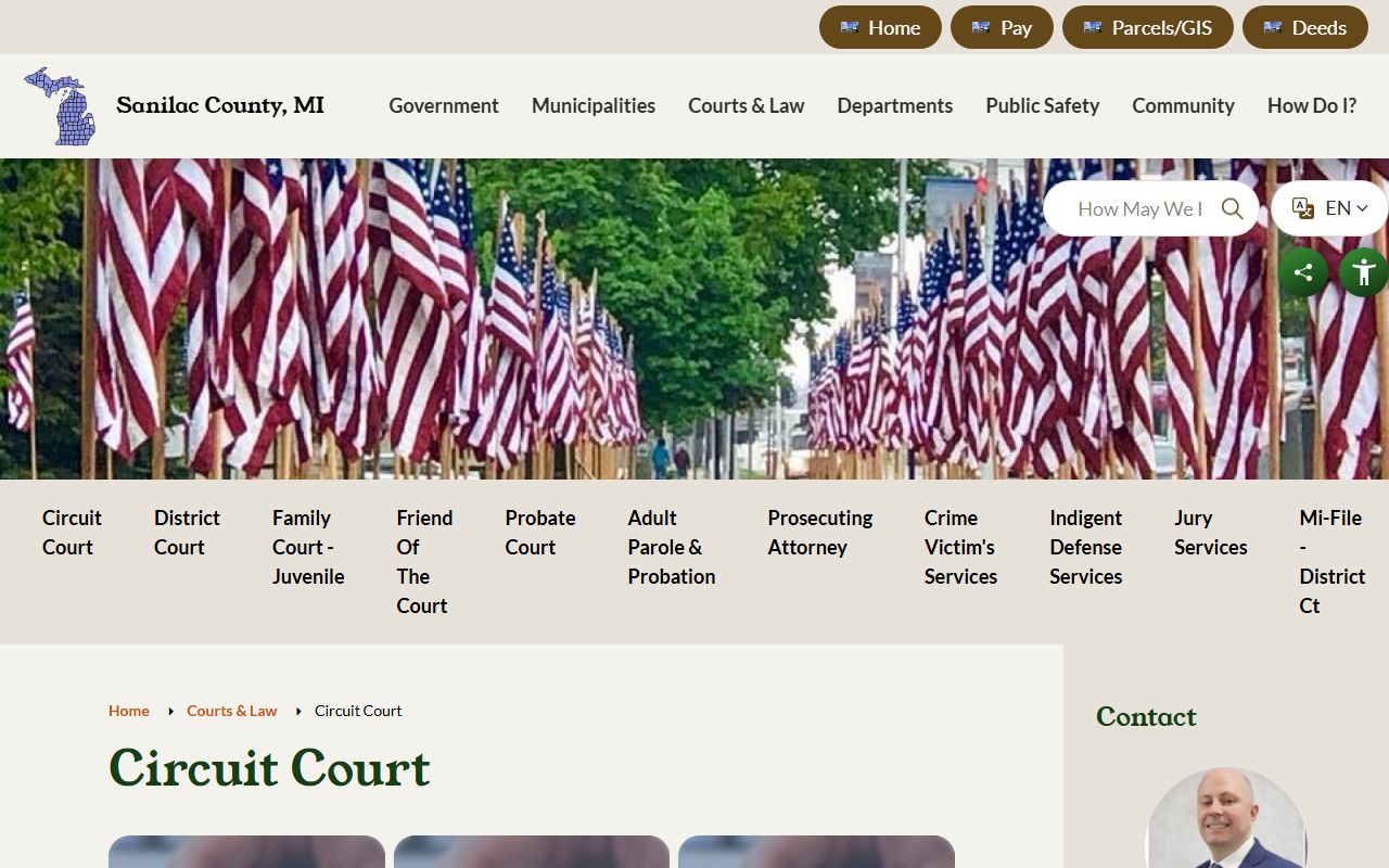 Sanilac County court records page for the 24th Circuit Court