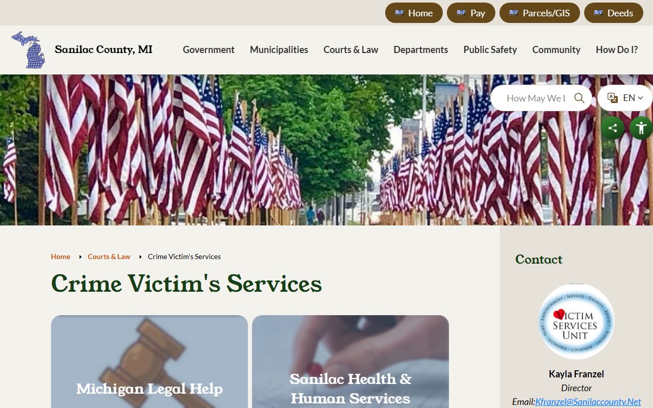 Sanilac County criminal court records crime victim services