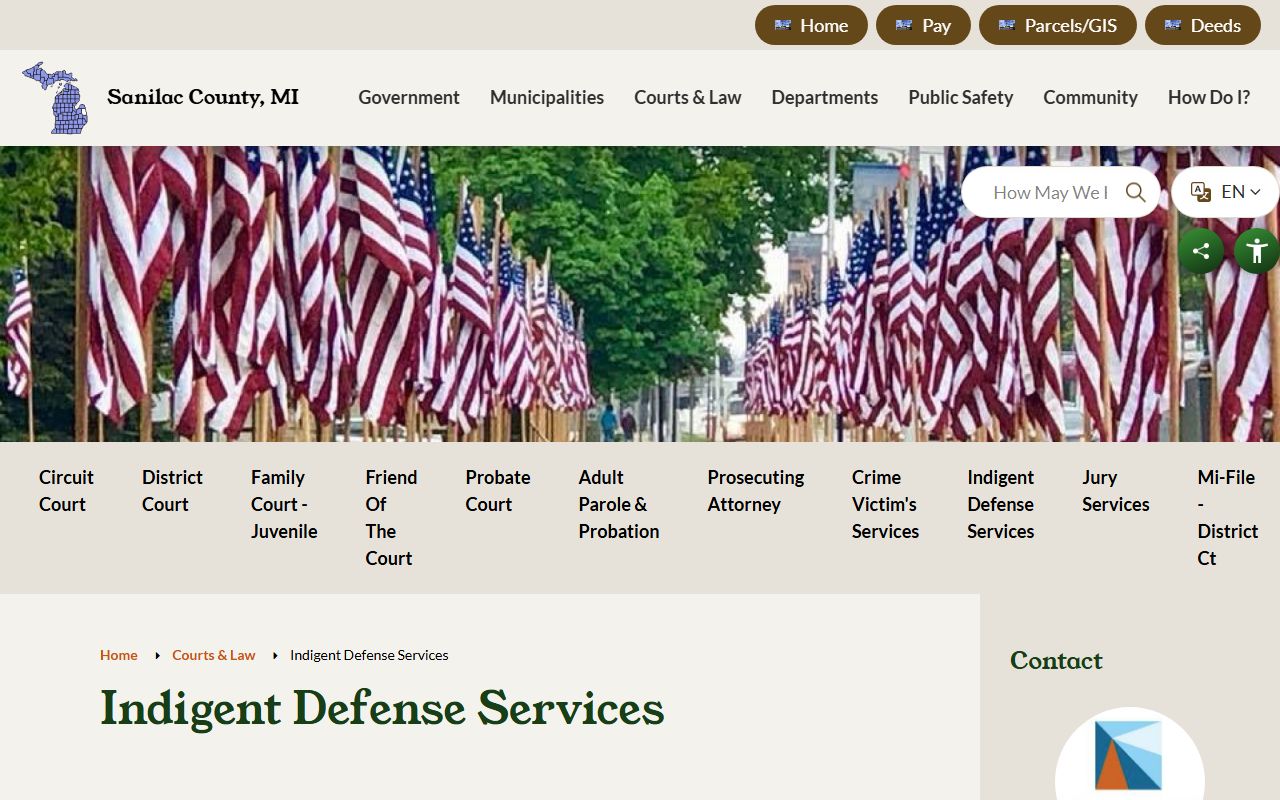 Sanilac County criminal court records indigent defense services
