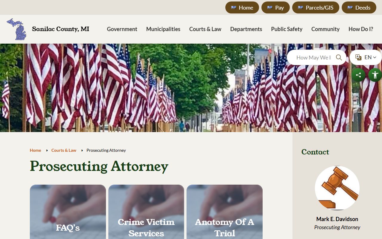 Sanilac County criminal court records prosecuting attorney office