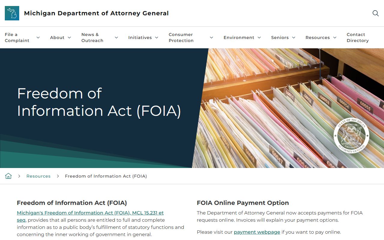 Sanilac County court records Michigan FOIA guidance