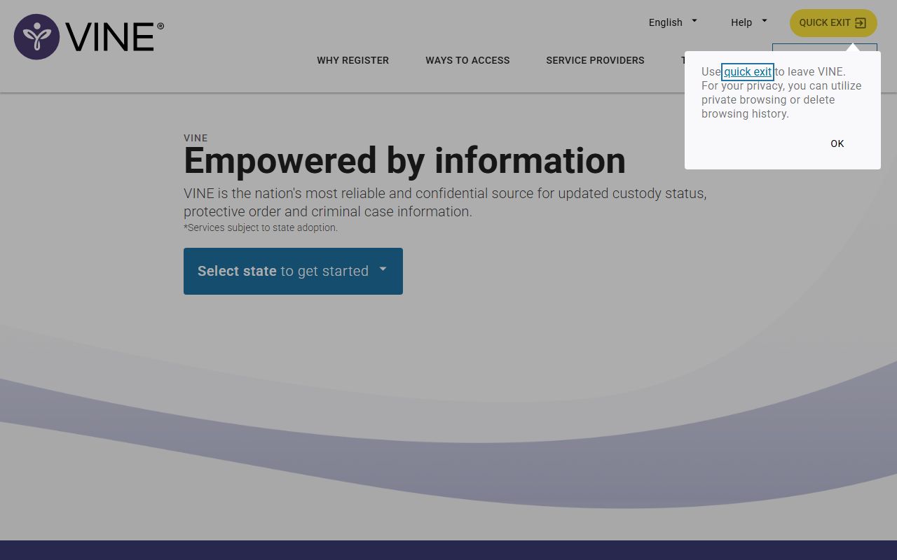 Sanilac County inmate VINE custody status and notification search