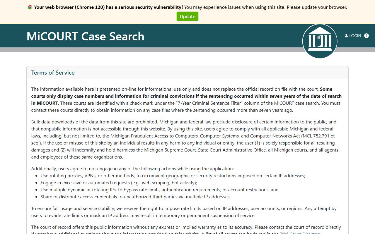 Sanilac County probate records MiCOURT 76th Probate case search